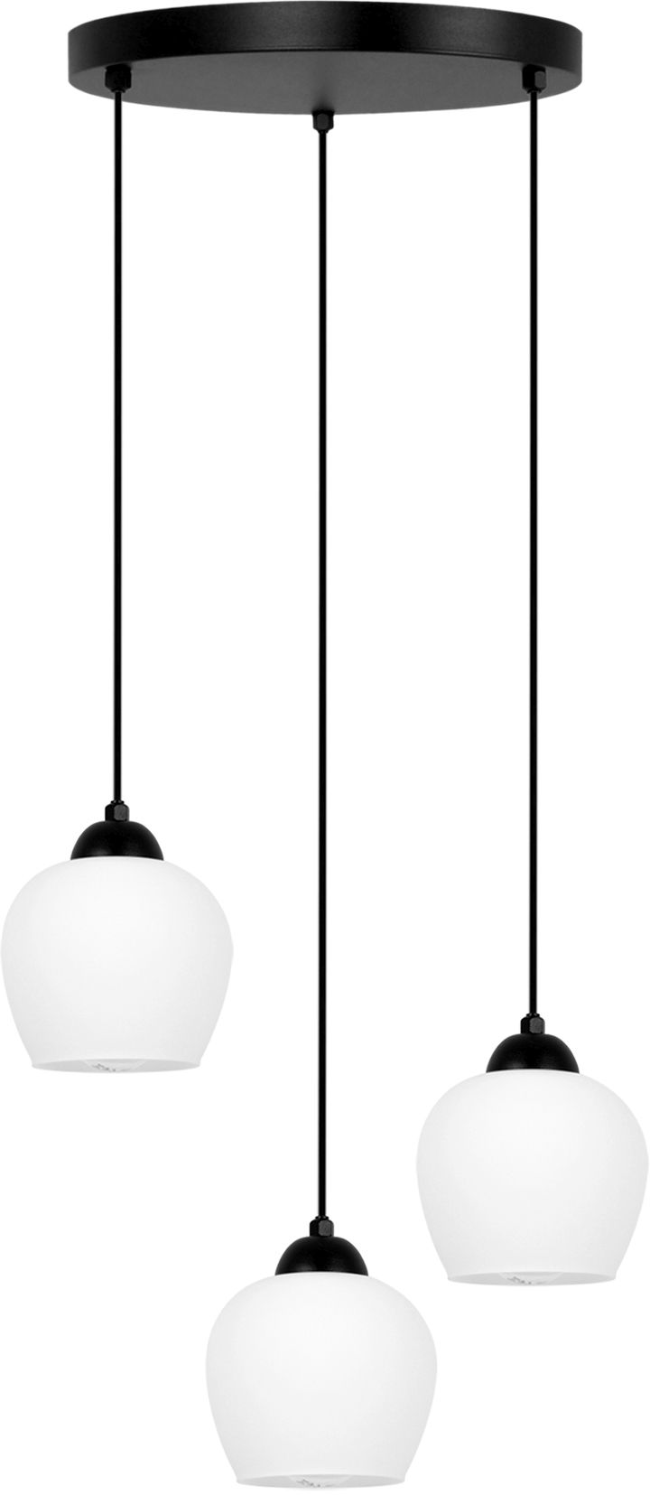 Darmowa Dostawa - Lampa wisząca 3x15 W biała-czarna Kaja Abro K5601