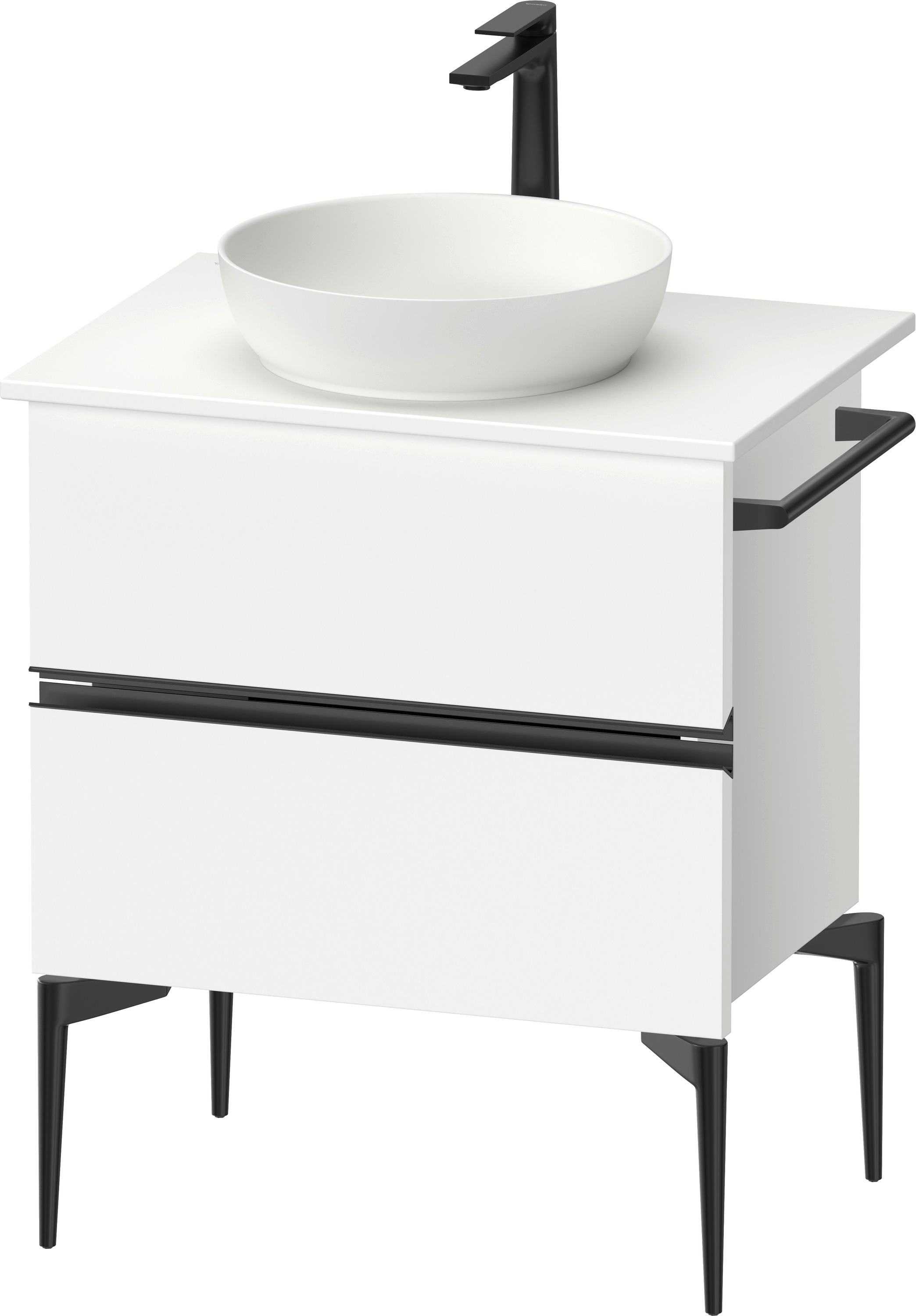 Darmowa Dostawa - Szafka 64.5x47.5x54.8 cm podumywalkowa wisząca biała-czarna Duravit Sivida SV46570BD180000