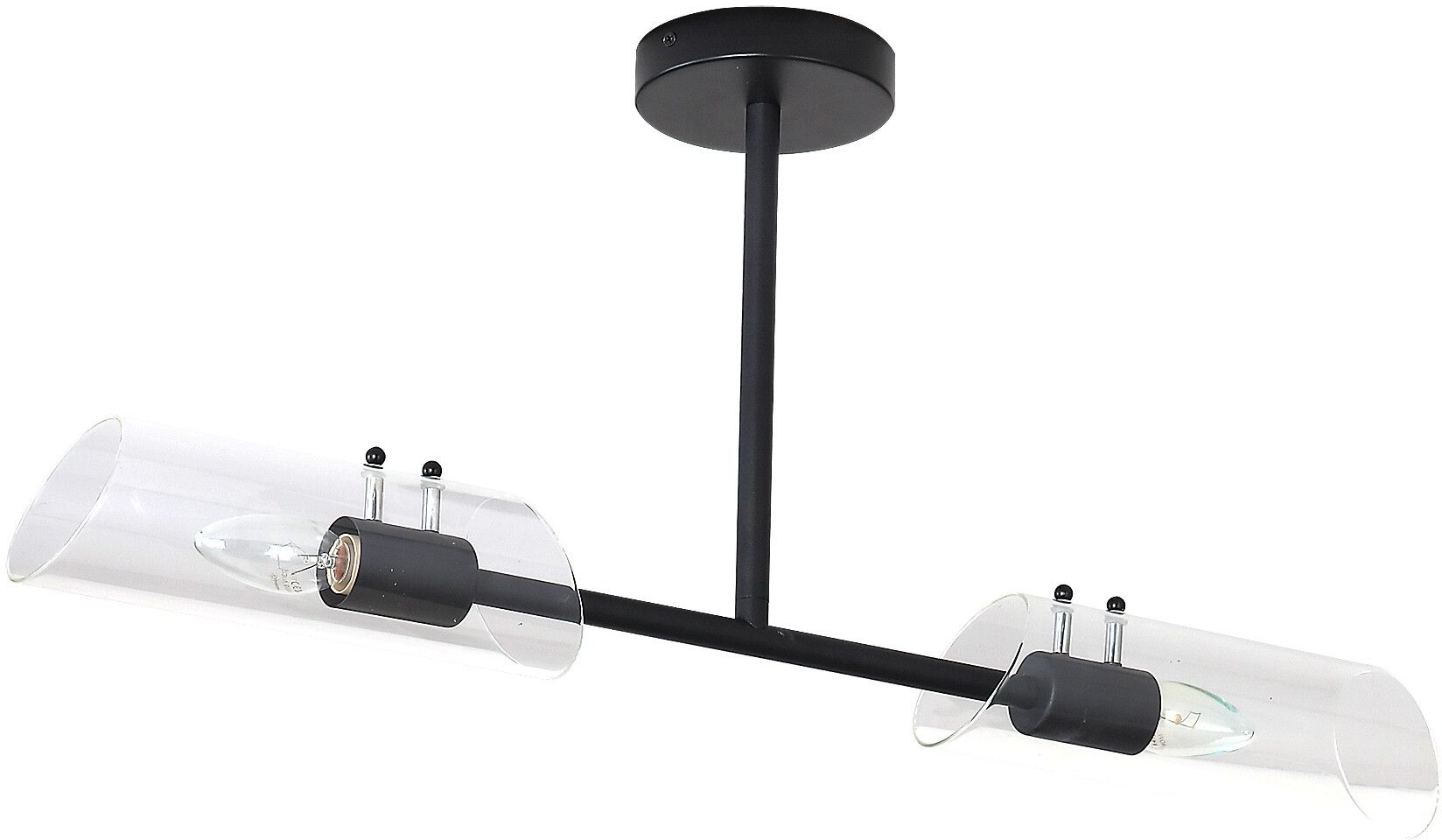 Darmowa Dostawa - Lampa podsufitowa 2x12 W czarna-przezroczysta Rabalux Teodoro 75028