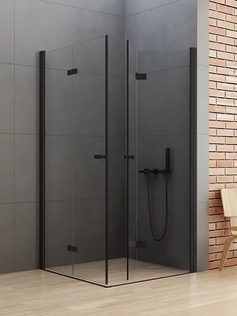 Darmowa Dostawa - Kabina prysznicowa 100x70 cm prostokątna czarny mat/szkło przezroczyste New Trendy New Soleo Black D0233A/D0240A