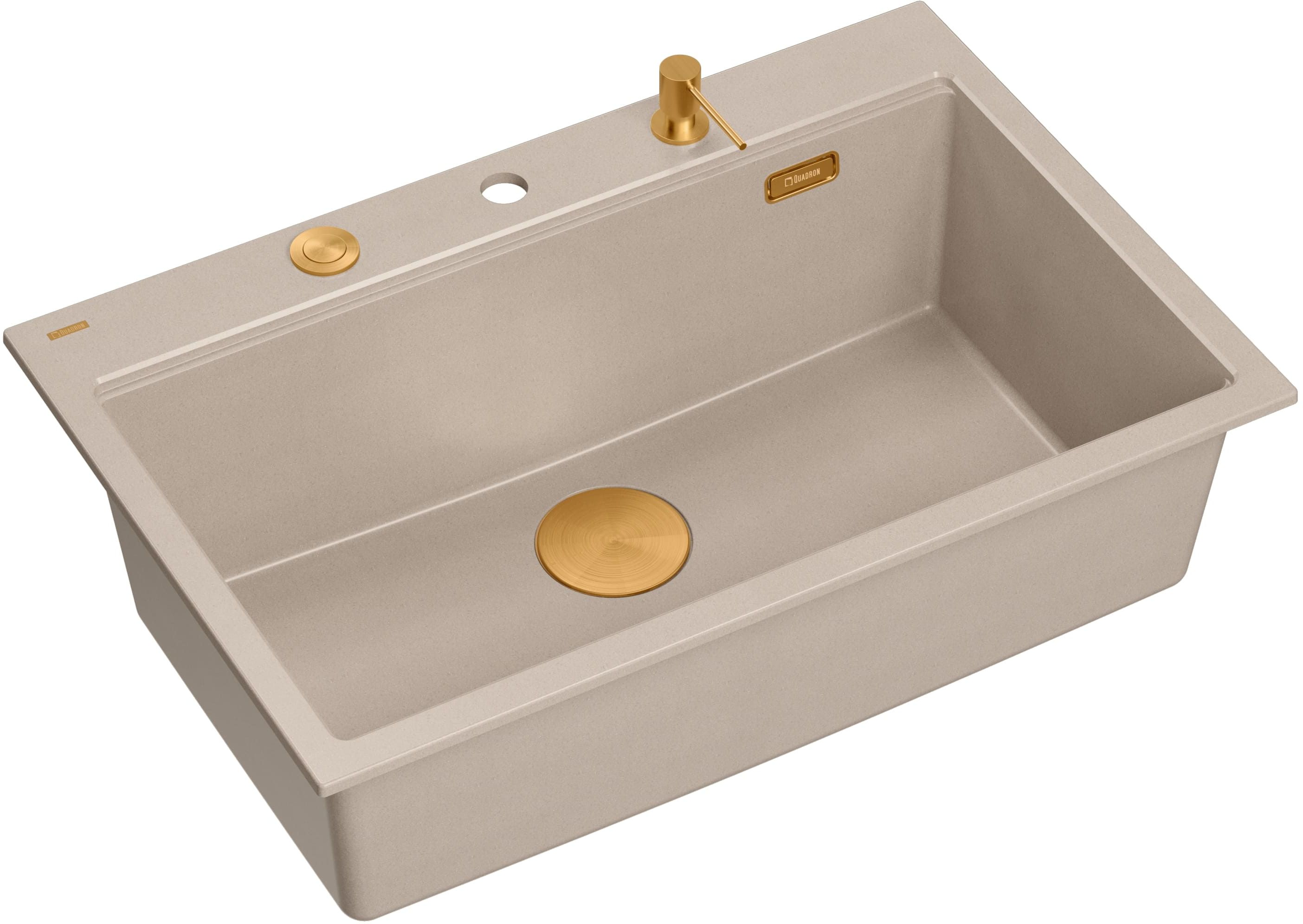 Darmowa Dostawa - Zlewozmywak GraniteQ 76x50 cm beżowy Quadron Marc HQM7650U2PVDC1