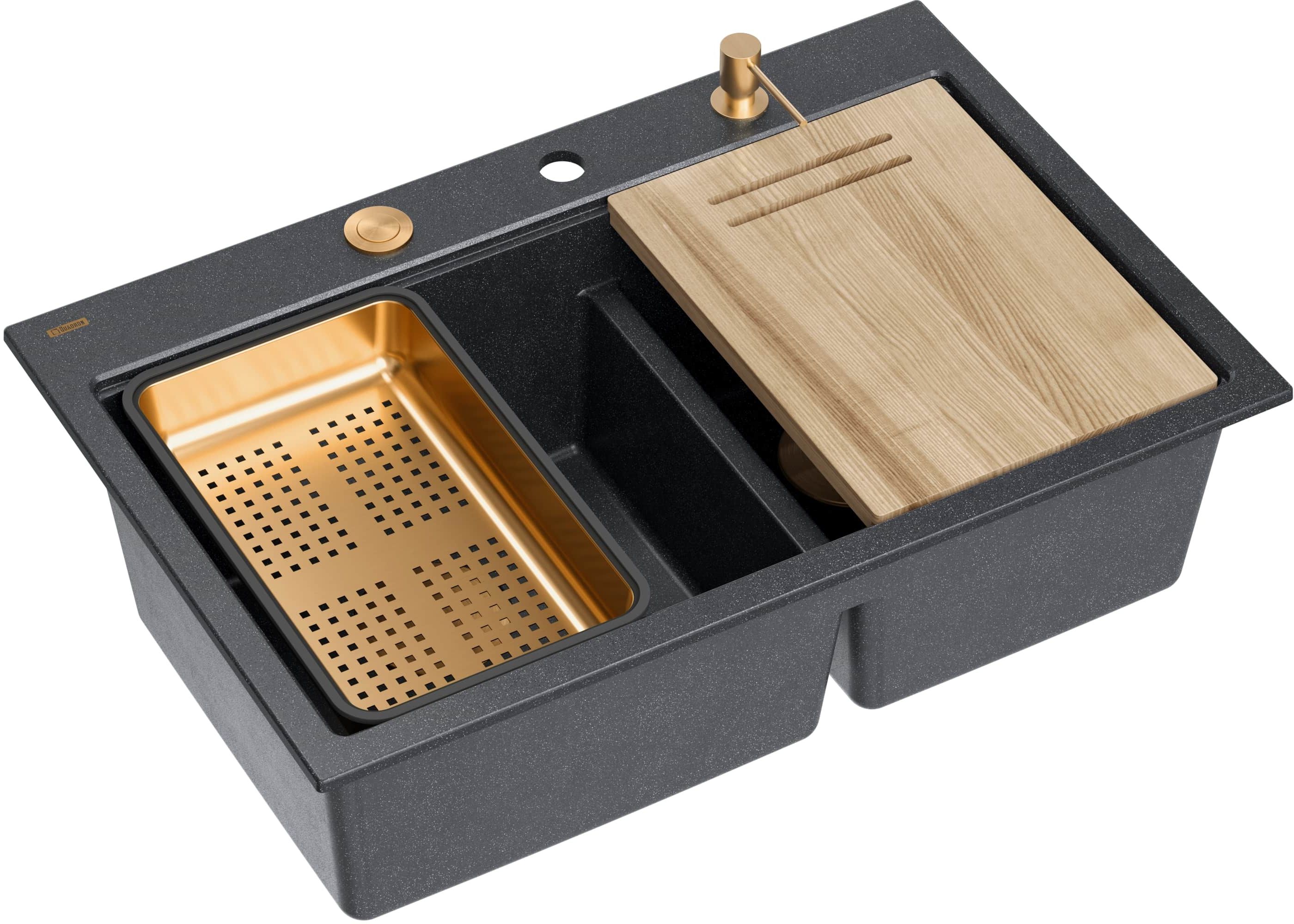 Darmowa Dostawa - Zlewozmywak GraniteQ 76x50 cm czarny Quadron Marc 120 HQC7650U8PVDC1