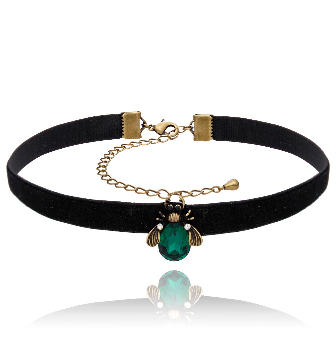 Choker na tasiemce z owadem - By Dziubeka