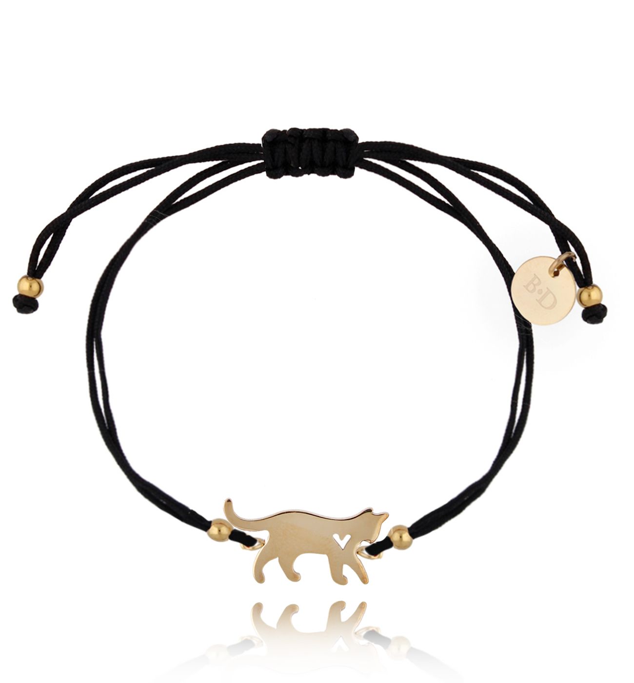 Bransoletka czarno-złota z kotkiem Sweet Kitty BGL0581