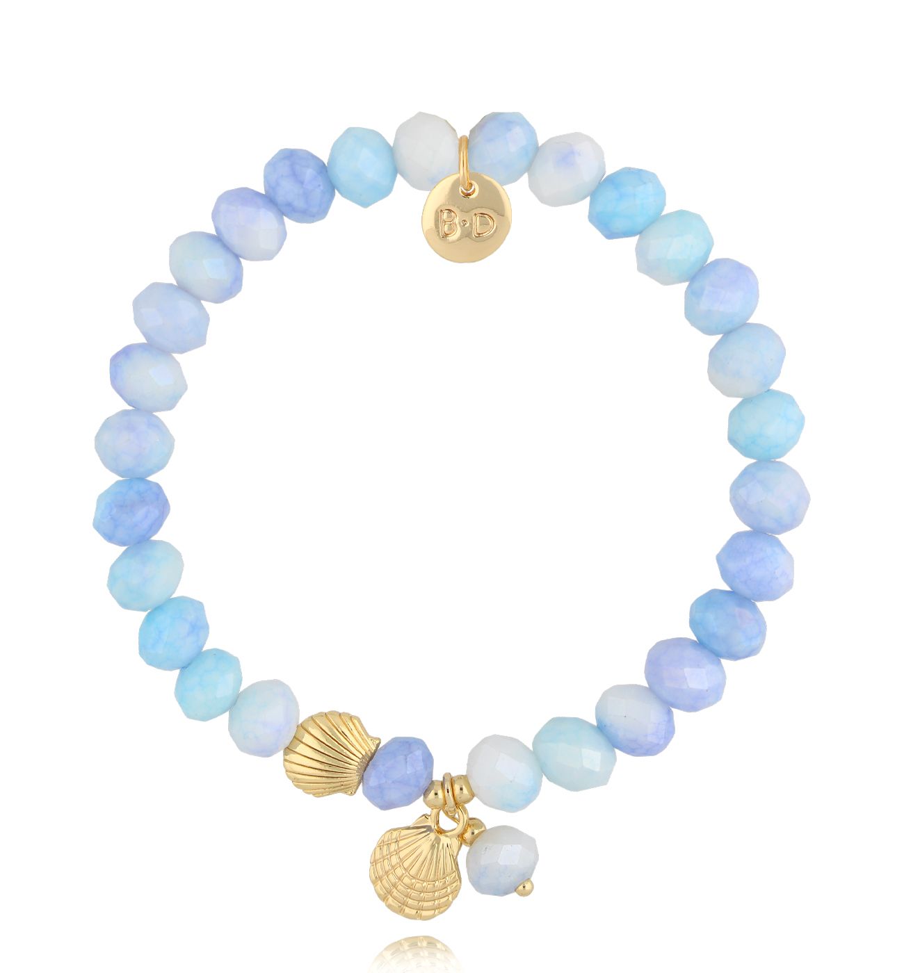 Bransoletka z kryształkami i muszelką Crystal Shell BSH0176 - By Dziubeka