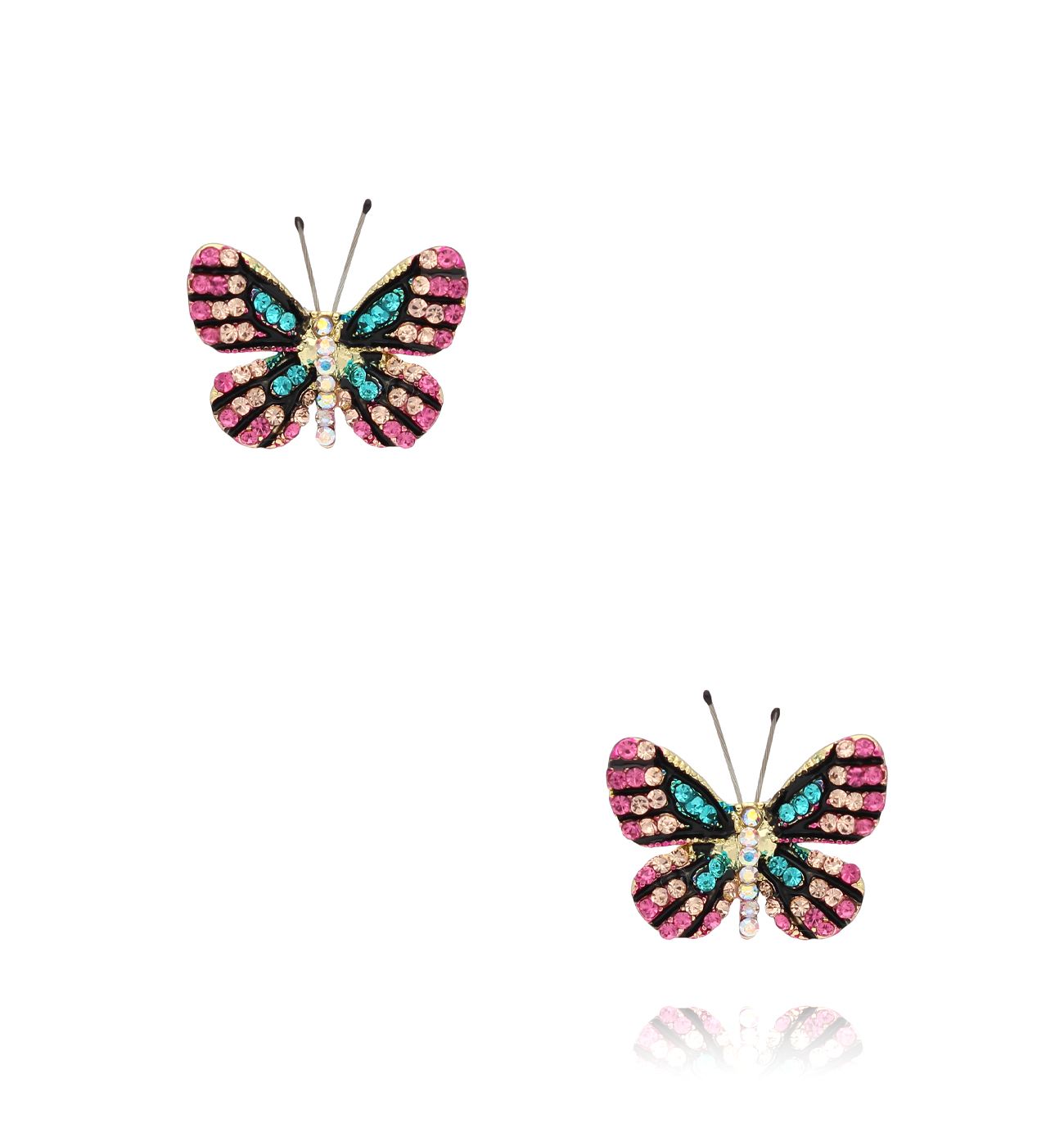 Kolczyki z kolorowymi motylkami Papillon KPI0009 - By Dziubeka