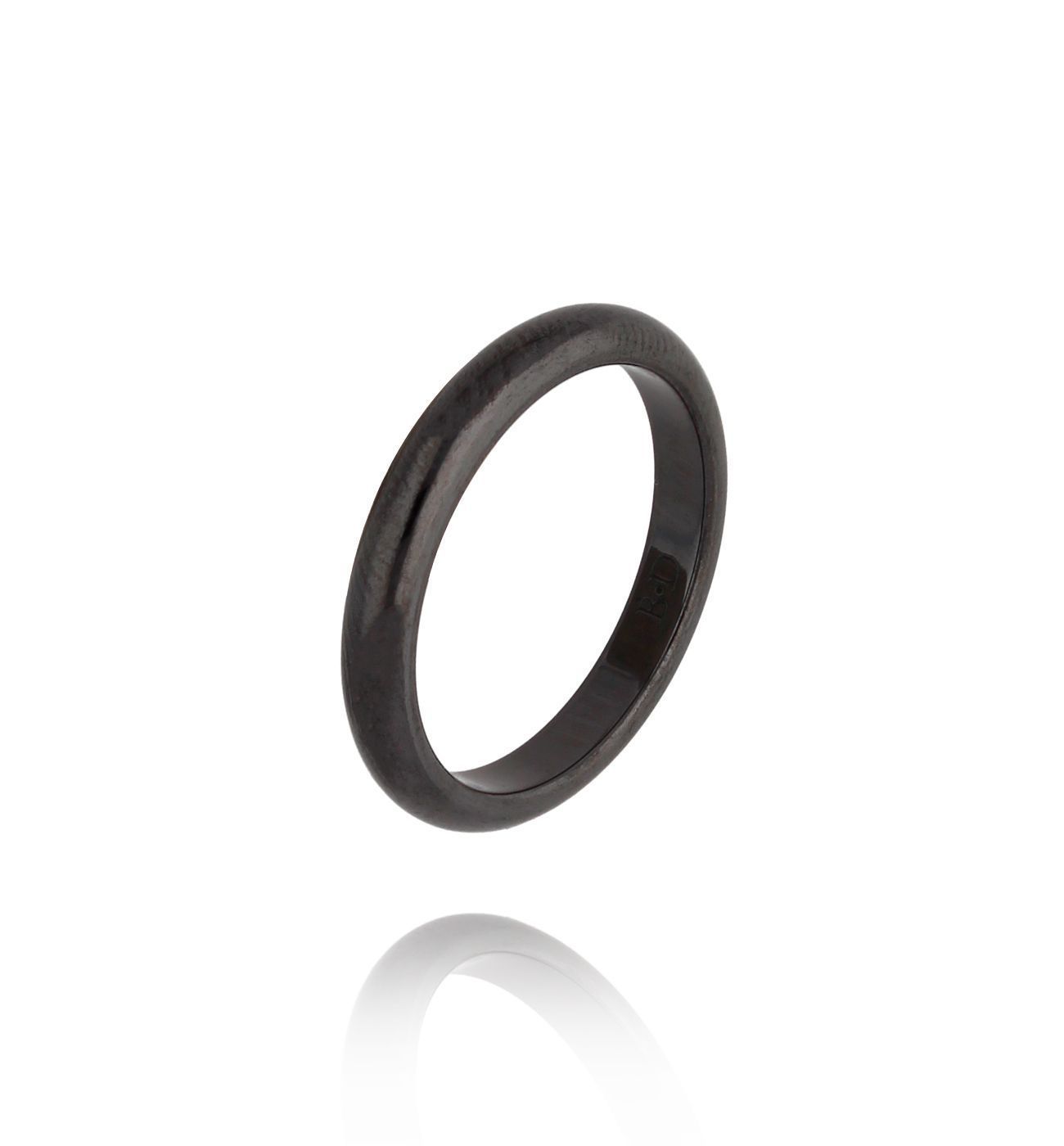 Obrączka z ceramiki czarna cienka Feminine PFE0049