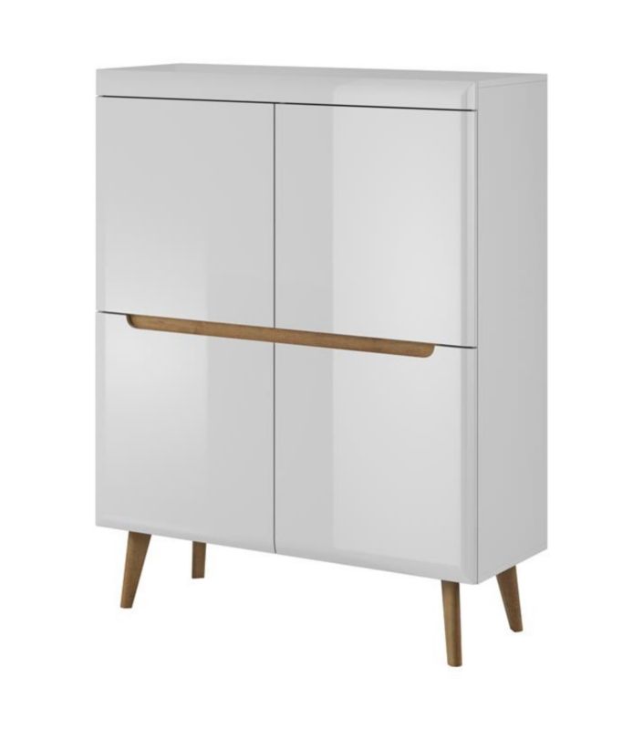 Komoda czterodrzwiowa Bettso Nodis 107 cm do salonu biały połysk 1szt.