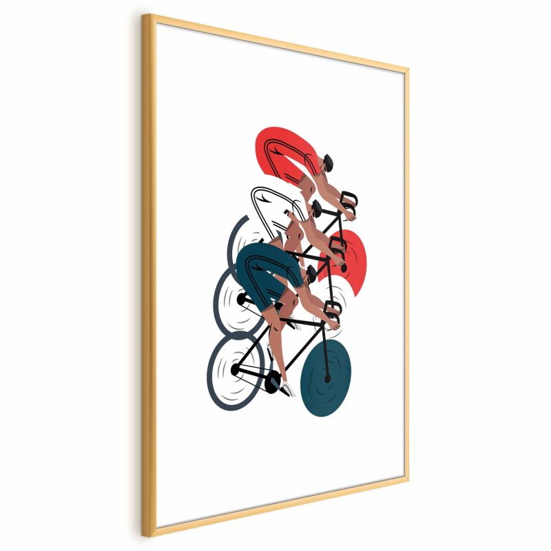 Plakat Artgeist Wyścig kolarski 60x90 cm z ramą złotą 1 szt