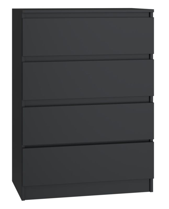 Komoda Topeshop Malwa M4 Czerń Szafka 4 Szuflady 40x70x97 cm 1 szt.