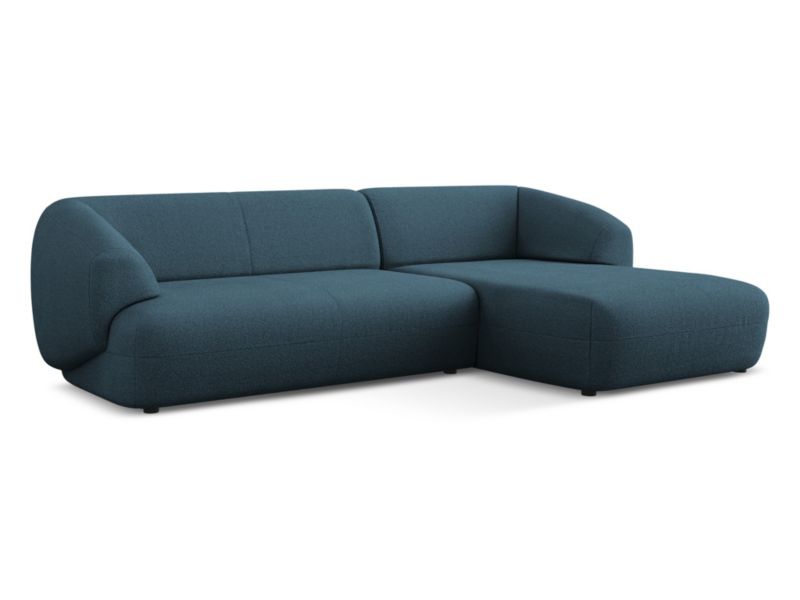 Narożnik prawostronny Makamii Moana z tkaniną boucle 280x156 cm królewski niebieski 1 szt.