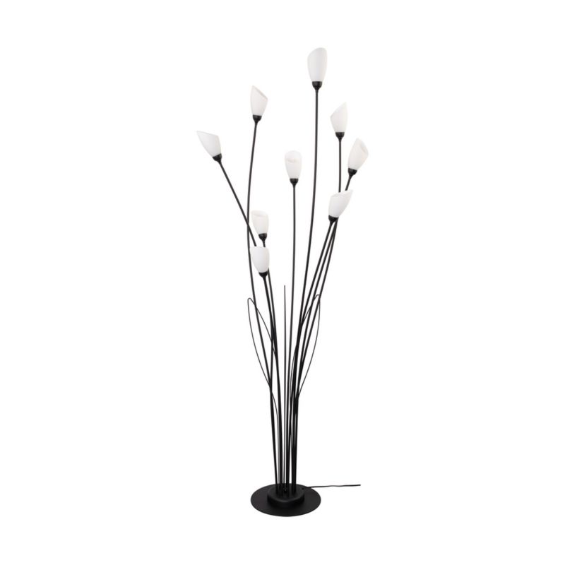 Lampa Podłogowa SPOT Light 9xG9 Max.6W LED Eleganckie Połączenie Czerni z Białym Szkłem Polski Producent 1 szt.