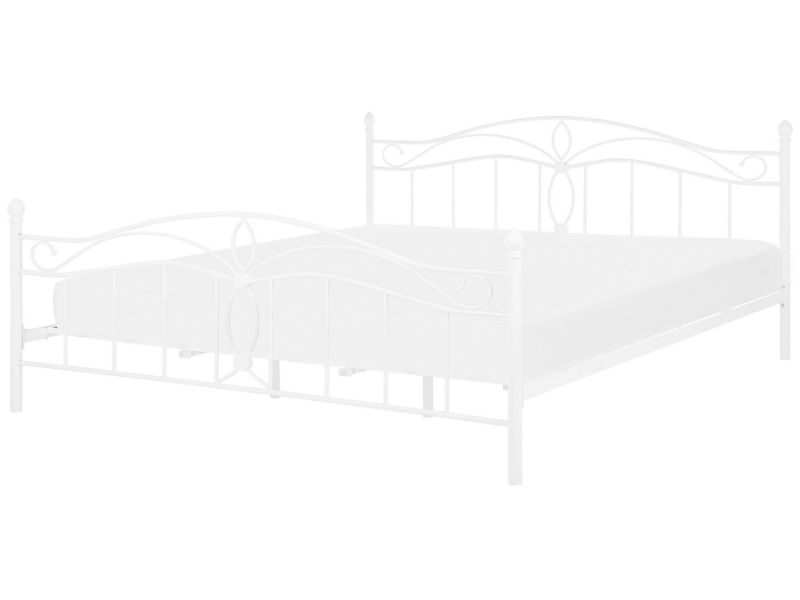 Łóżko metalowe 180 x 200 cm białe Antlia 1 szt.