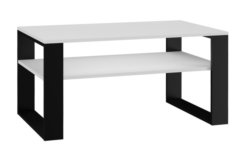 Stolik Kawowy Topeshop Ława Modern 1P Biel Czerń 58x90x50 cm 1 szt.