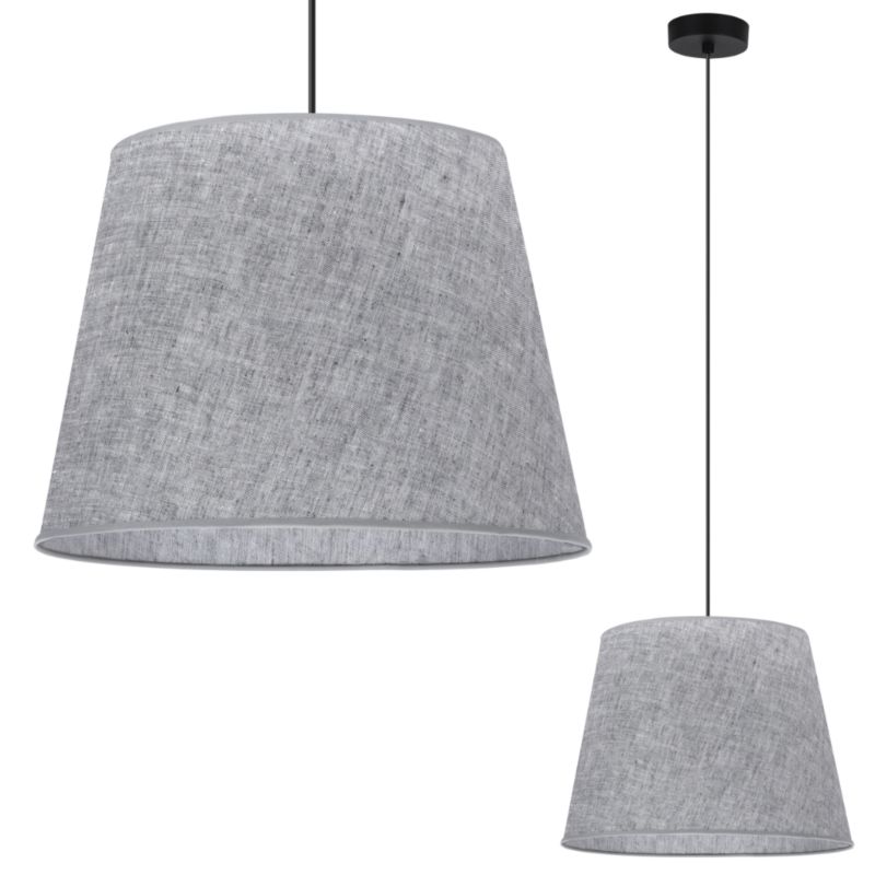 Lampa sufitowa wisząca Light Home LH Len Stożek 1x E27 60W klosz 38cm czarny/j.szary 1szt.