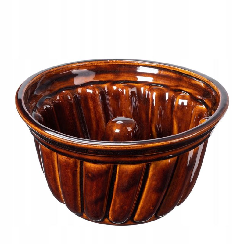 Forma Do Babki KADAX Z Kominem Tuleją Kamionkowa Kamionka Do Pieczenia 27cm 5L Brązowy 1 szt.