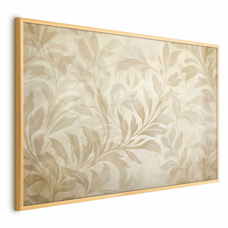 Plakat Artgeist Piaskowe listki 90x60 cm z ramą złotą 1 szt