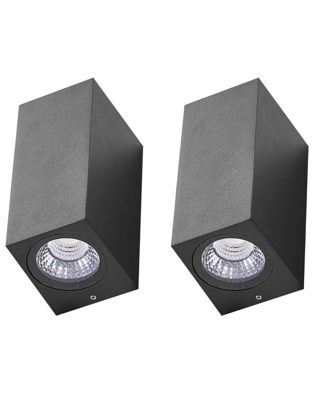 Zestaw 2 lamp ściennych zewnętrznych LED Andrews 15 cm Czarny 1 par.