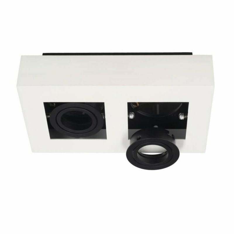Punktowa oprawa sufitowa Edo Osmin Rim 2 White Black IP20 kwadratowa podwójna biały mat, wymienny pierścień, 1 szt.