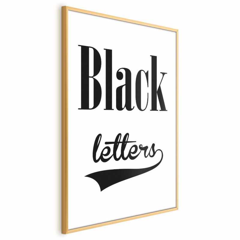 Plakat Artgeist Black letters 40x60 cm z ramą złotą 1 szt
