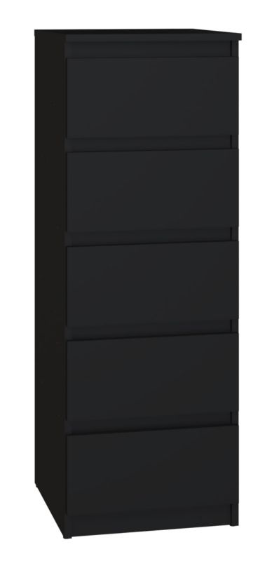 Komoda Topeshop W5 Czerń Szafka 5 Szuflad 45x40x111 cm 1 szt.