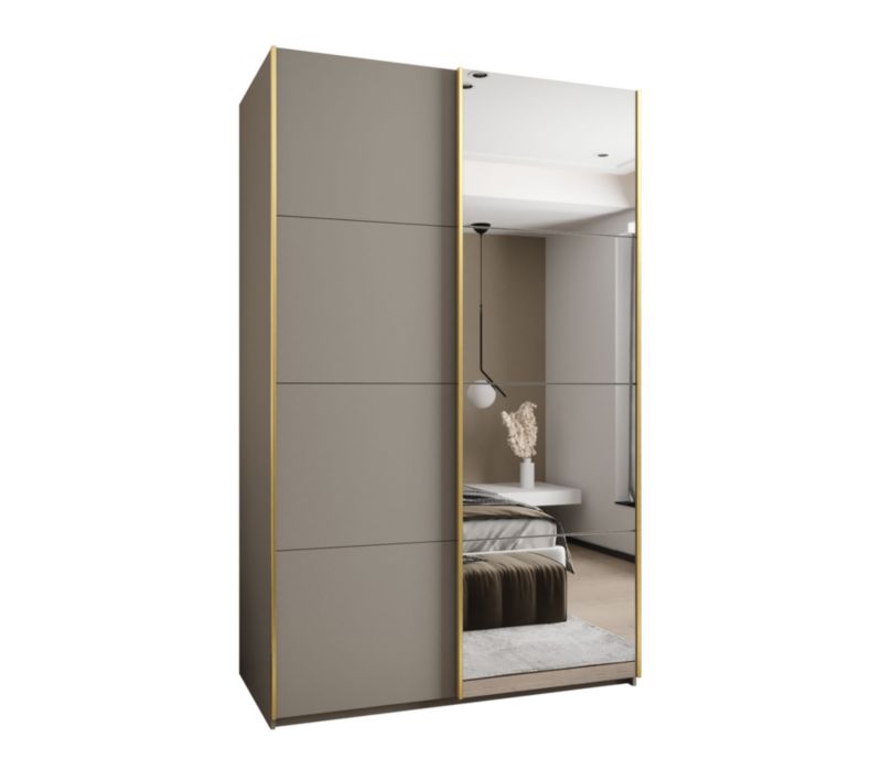 Szafa przesuwna Abiks LUX 3 wysoka szer.150cm kaszmir/kaszmir/złoty 1szt.