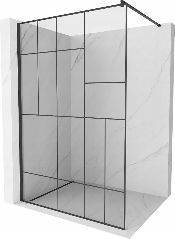 Ścianka prysznicowa Mexen Kioto czarny wzór 90x200 cm 800-090-101-70-78 1 szt.