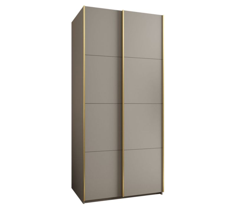 Szafa przesuwna Abiks LUX wysoka szer.110cm kaszmir/kaszmir/złoty 1szt.