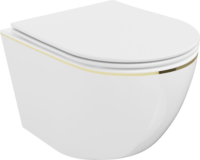 Miska WC wisząca Mexen Lena biały/złoty 48x36x35,5 cm 1 szt.