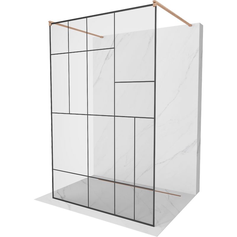 Ścianka prysznicowa Mexen Kioto czarny wzór 100x200 cm 800-100-002-65-78 1 szt.