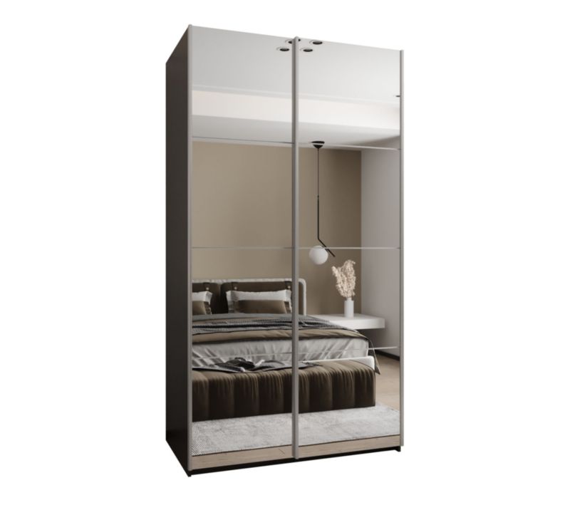 Szafa przesuwna Abiks LUX 2 wysoka szer.140cm czarny/biały/srebrny 1szt.