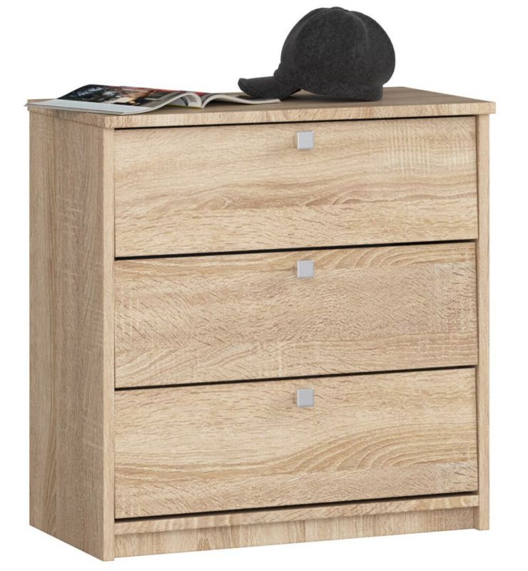 Szafka na buty Akord Mini Dąb Sonoma 60 cm 3 drzwi kolor Dąb Sonoma mat 3 półki 60x31x62 cm 1 szt.