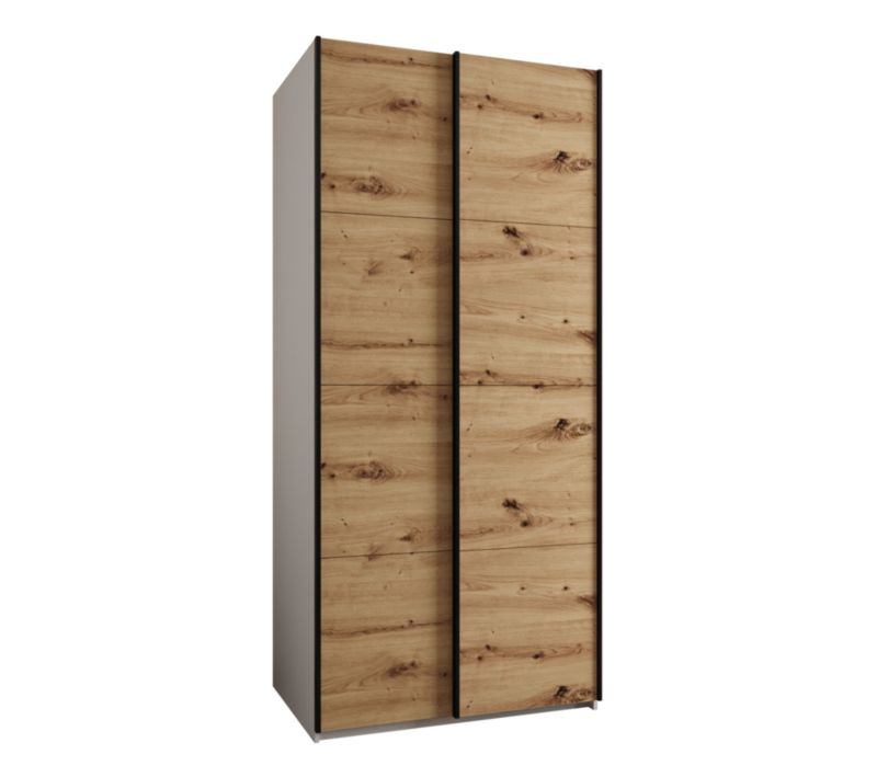 Szafa przesuwna Abiks LUX wysoka szer.100cm biały/artisan/czarny 1szt.