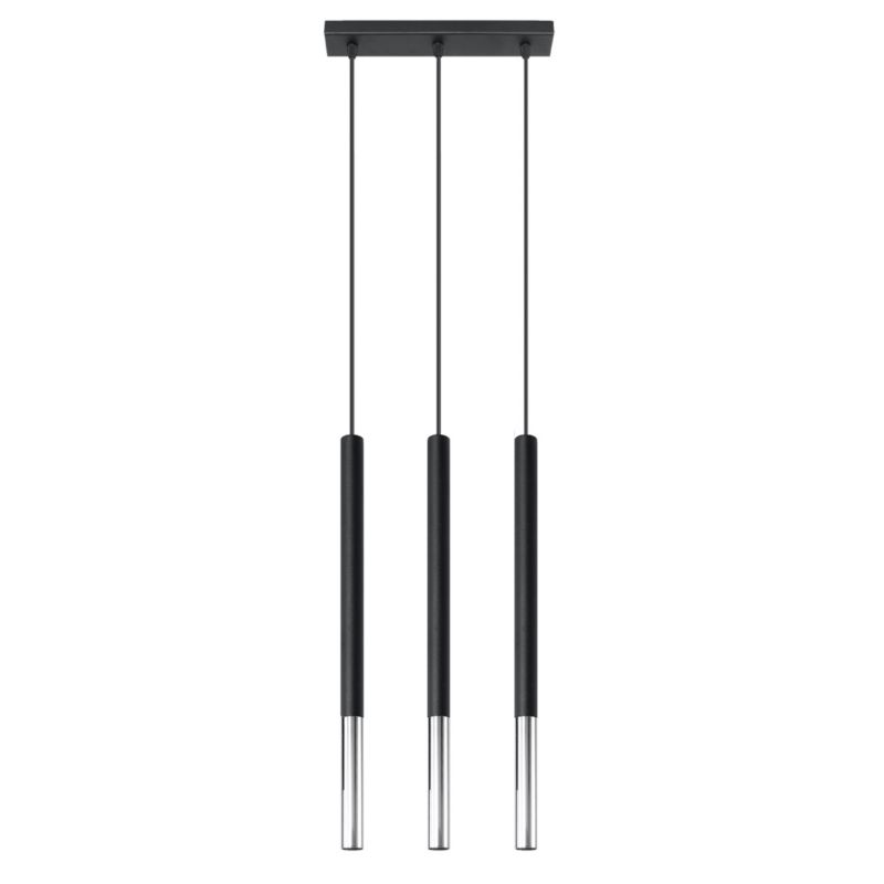Lampa wisząca Sollux Lighting MOZAICA 3L czarny/chrom 1 szt.