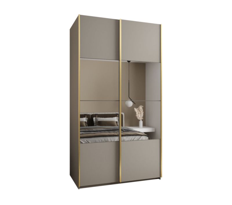 Szafa przesuwna Abiks LUX 4 wysoka szer.140cm kaszmir/kaszmir/złoty 1szt.