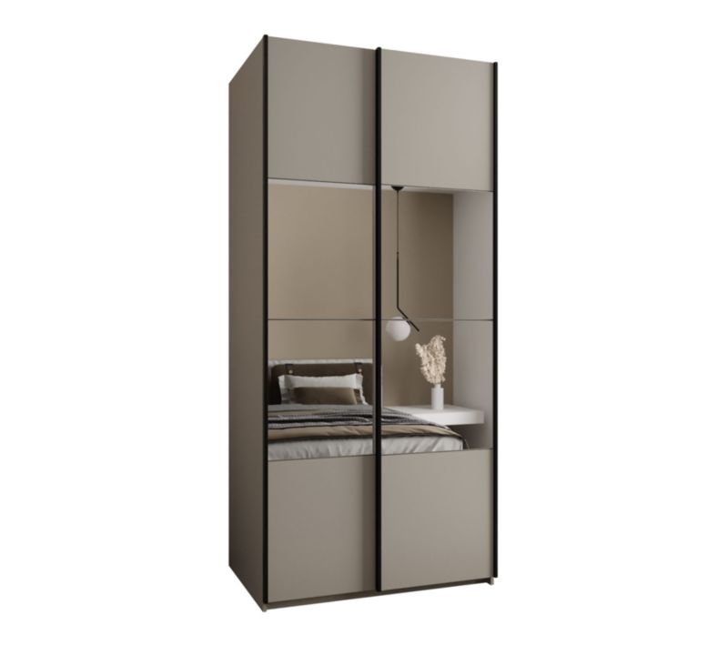 Szafa przesuwna Abiks LUX 4 wysoka szer.120cm kaszmir/kaszmir/czarny 1szt.