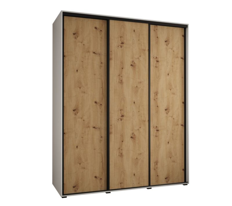 Szafa przesuwna Abiks DAVOS 1 wysoka szer.200cm biały/artisan/czarny 1szt.