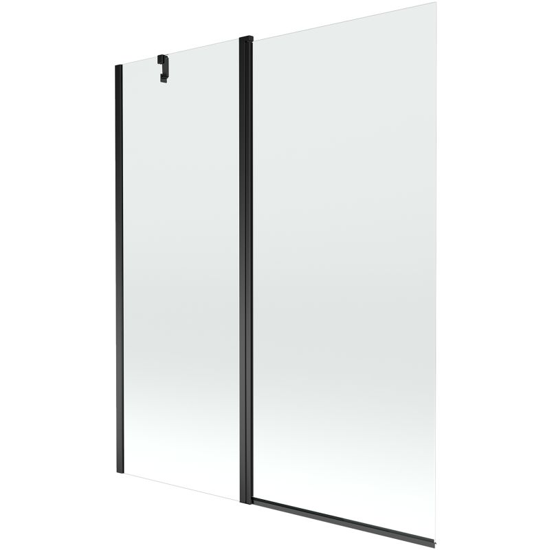 Parawan nawannowy uchylny Mexen Flip transparentny czarny 140 x 150 cm 1 szt.