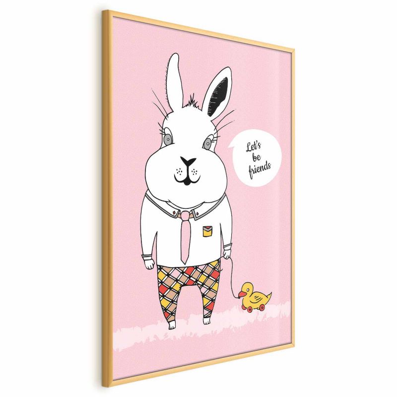 Plakat Artgeist Przyjaciel królika 40x60 cm z ramą złotą 1 szt