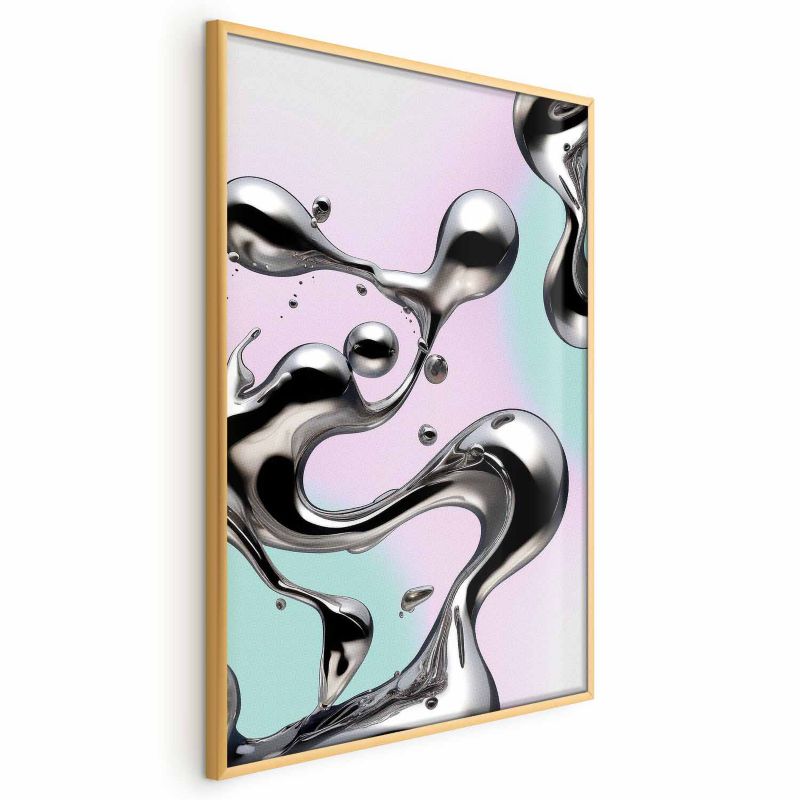Plakat Artgeist Metaliczne Płynności 21x30 cm z ramą złotą 1 szt