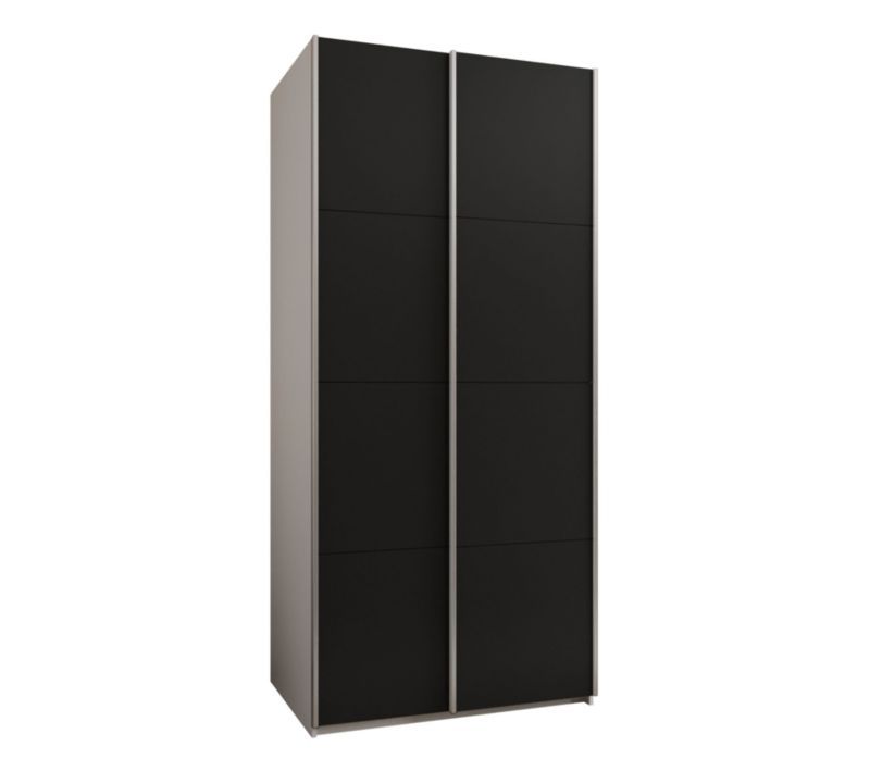 Szafa przesuwna Abiks LUX wysoka szer.100cm biały/czarny/srebrny 1szt.
