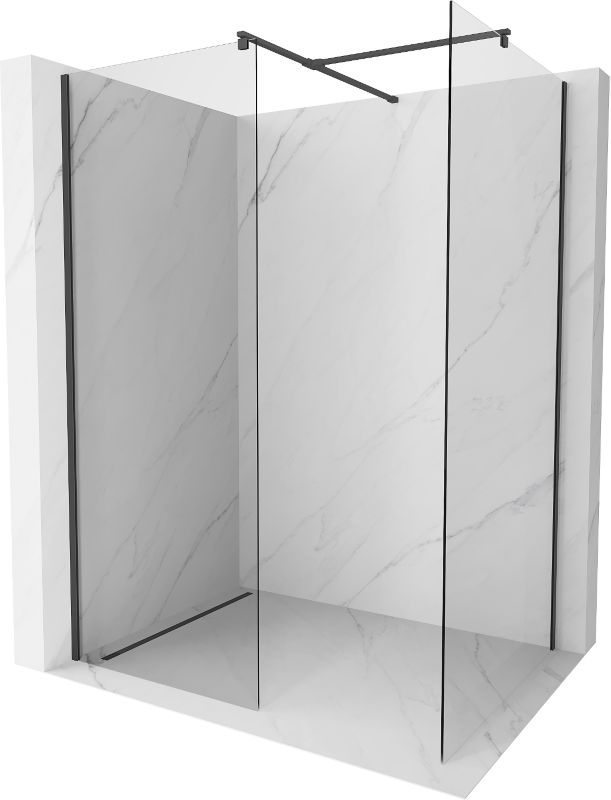 Ścianka prysznicowa Mexen Kioto transparent czarny 125x120 1 szt.