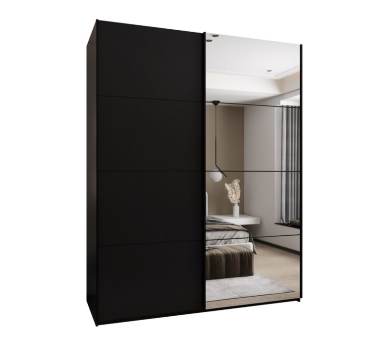 Szafa przesuwna Abiks LUX 3 wysoka szer.200cm czarny/czarny/czarny 1szt.