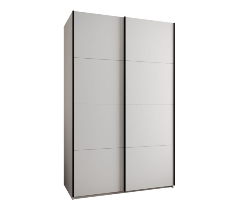 Szafa przesuwna Abiks LUX wysoka szer.160cm biały/biały/czarny 1szt.