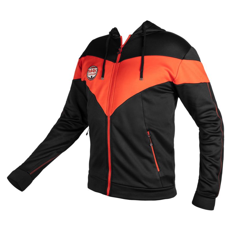 Bluza NEO TOOLS M4K Garage z kapturem, czarno-czerwona, rozmiar M 1 szt