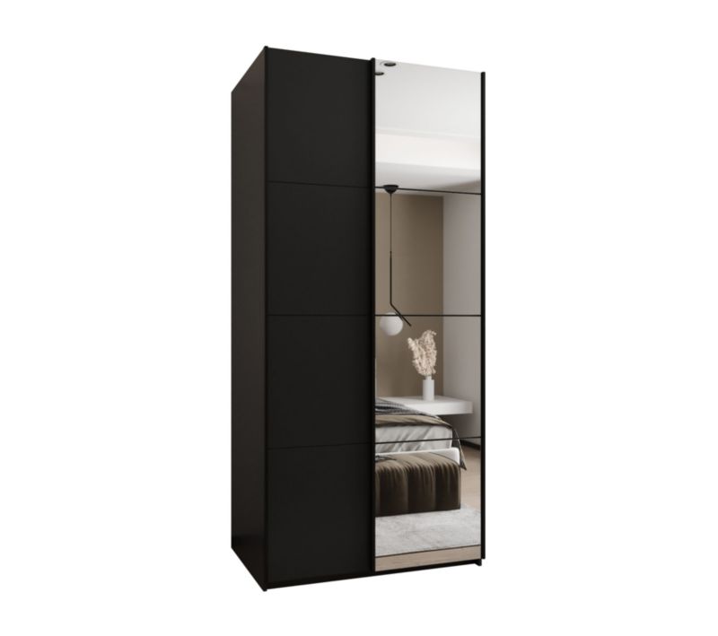 Szafa przesuwna Abiks LUX 3 wysoka szer.100cm czarny/czarny/czarny 1szt.