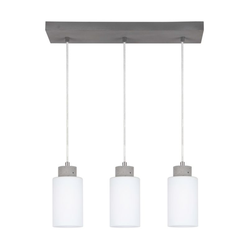 Lampa Wisząca SPOT Light 3xE27 Max.60W Elegancki Szary Beton z Białym Szkłem, Polski Producent, 1 szt.