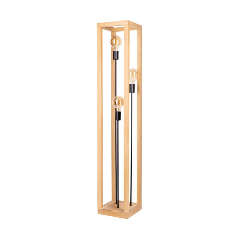 Drewniana Lampa Podłogowa SPOT Light 3xE27 Max.60W Dąb Olejowany FSC z Dodatkiem Czerni, Polski Producent, 1 szt.