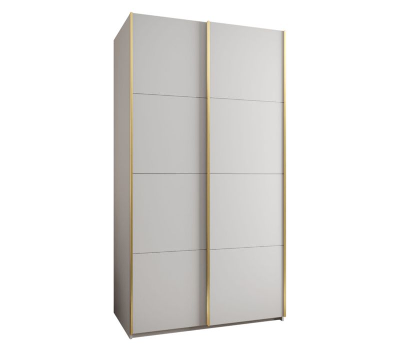 Szafa przesuwna Abiks LUX wysoka szer.140cm biały/biały/złoty 1szt.