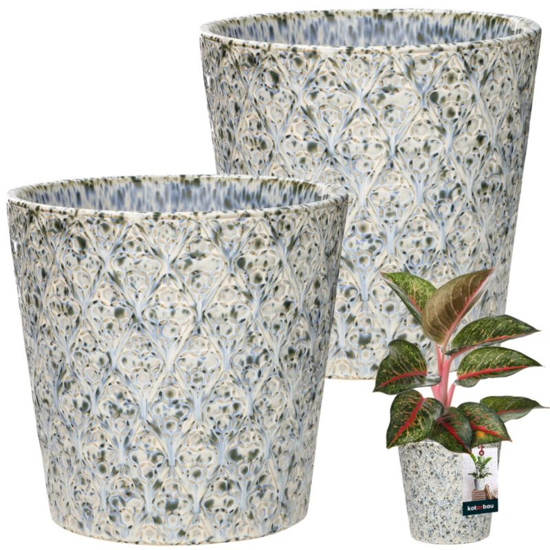 Doniczka ceramiczna KOTARBAU trapezowa szkliwiona 15 cm 2 szt.